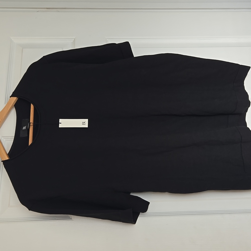 NWT Banana Republic Lightweight Black Men's Organic Cotton Crew Neck Sweater XLT